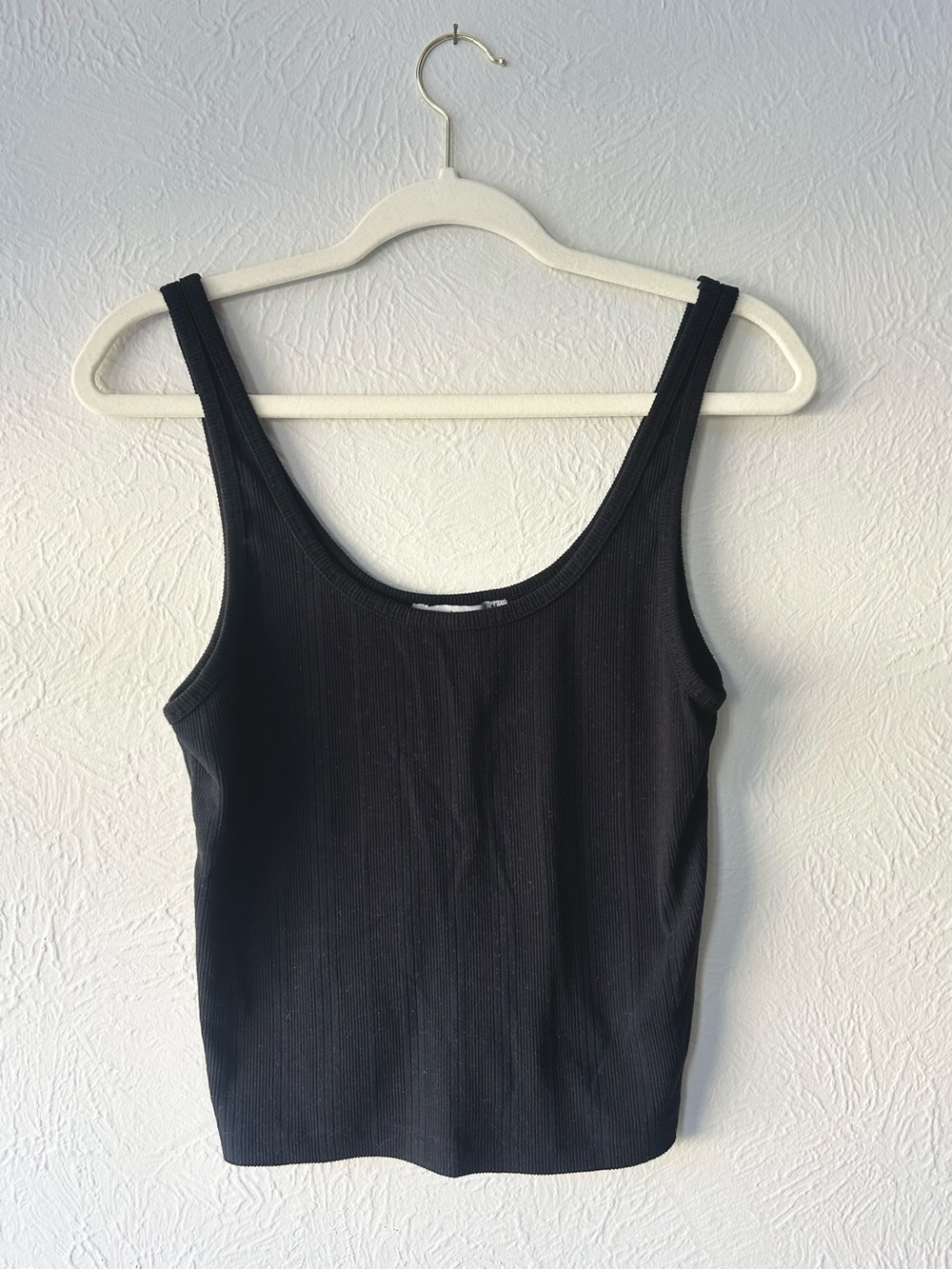 Abercrombie & Fitch Black Ribbed Scoop Tank Top